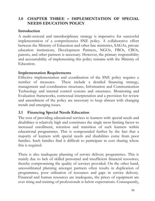 Special needs education policy framework 2009 - Kenya | PDF