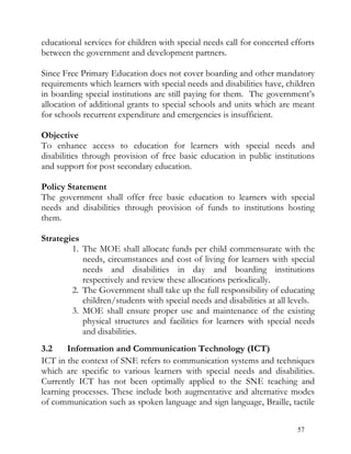 Special needs education policy framework 2009 - Kenya | PDF