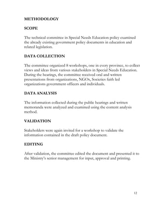 Special needs education policy framework 2012 | PDF
