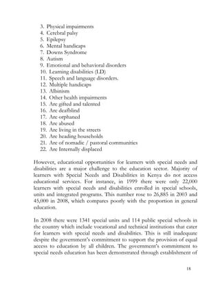 Special needs education policy framework 2012 | PDF