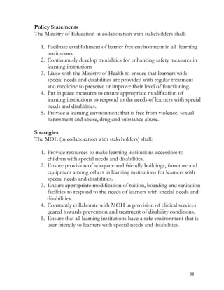 Special needs education policy framework 2012 | PDF