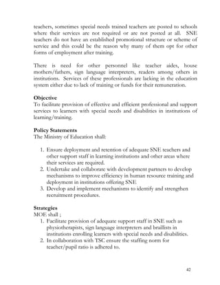 Special needs education policy framework 2012 | PDF