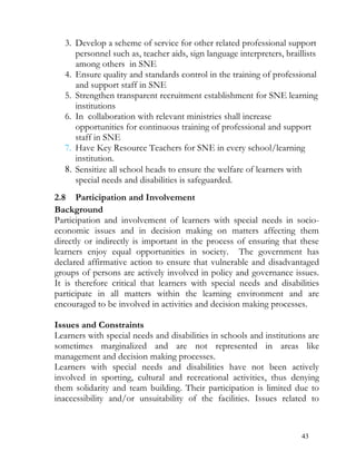 Special needs education policy framework 2012 | PDF