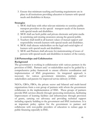 Special needs education policy framework 2012 | PDF