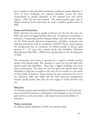 Special needs education policy framework 2012 | PDF