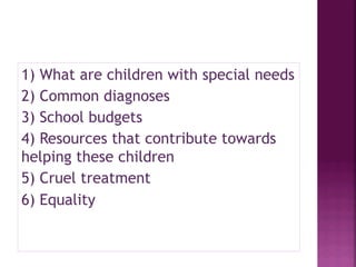 Special needs education powerpoint educ100 | PDF