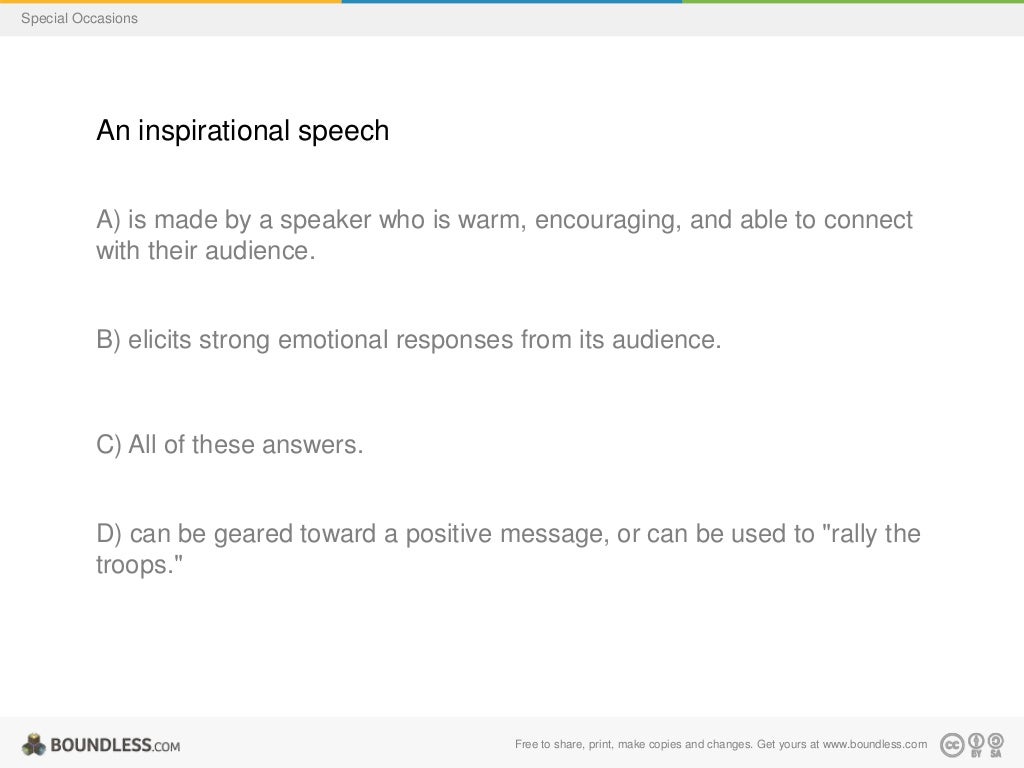Special Occasion Speeches