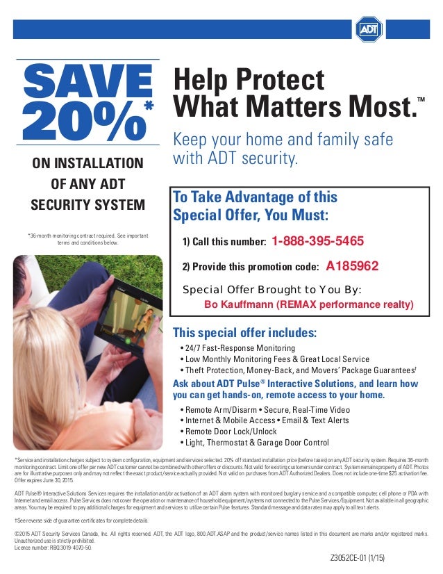 Home Alarm System Offer Via Bo Kauffmann Remax
