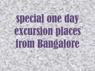 special one day
excursion places
from Bangalore

 