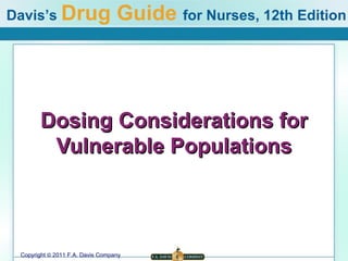 Dosing Considerations for Vulnerable Populations 