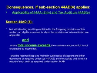 Special provisions of presumptive taxation under income tax act 1961 | PPT