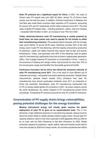 IEA Special Report on Solar PV Global Supply Chains July 2022 | PDF
