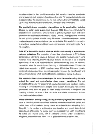 IEA Special Report on Solar PV Global Supply Chains July 2022 | PDF