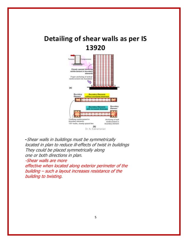Special shear walls + ordinary shear walls ACI 318 جدران القص