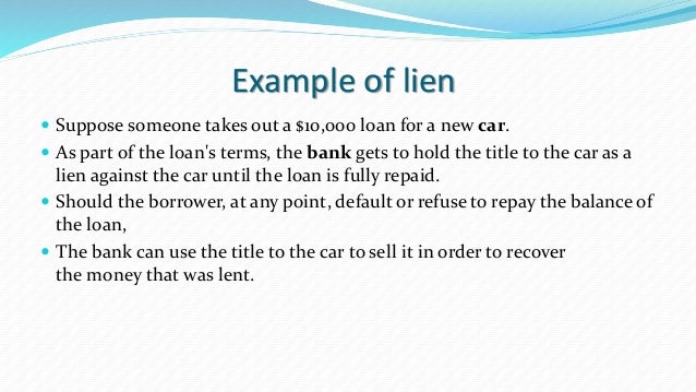 lien of shares A lien is a legal claim filed with the office of secretary of state or county it is owned as tenants in common, and one dies, their share of the. lien of shares A lien is a legal claim filed with the office of secretary of state or county it is owned as tenants in common, and one dies, their share of the.