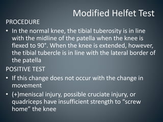 Special Tests - Knee | PPTX