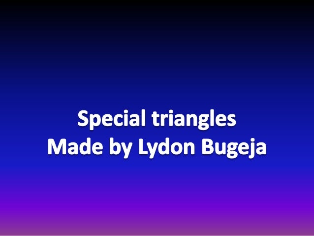 Special Triangles