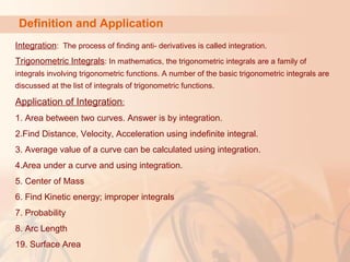 Special trigonometric integrals | PPT