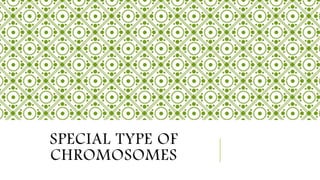 SPECIAL TYPE OF
CHROMOSOMES
 