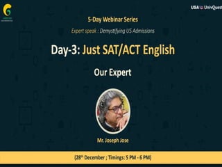 Special webinar on tips for perfect score in sat math