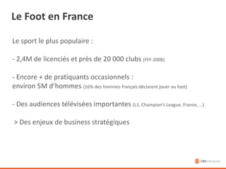 Le Foot en FranceLe sport le plus populaire : 2,4M de licenciés et près de 20 000 clubs (FFF-2008)