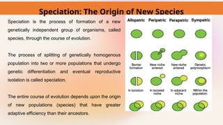 speciation origination of new species, causes of speciation | PPT