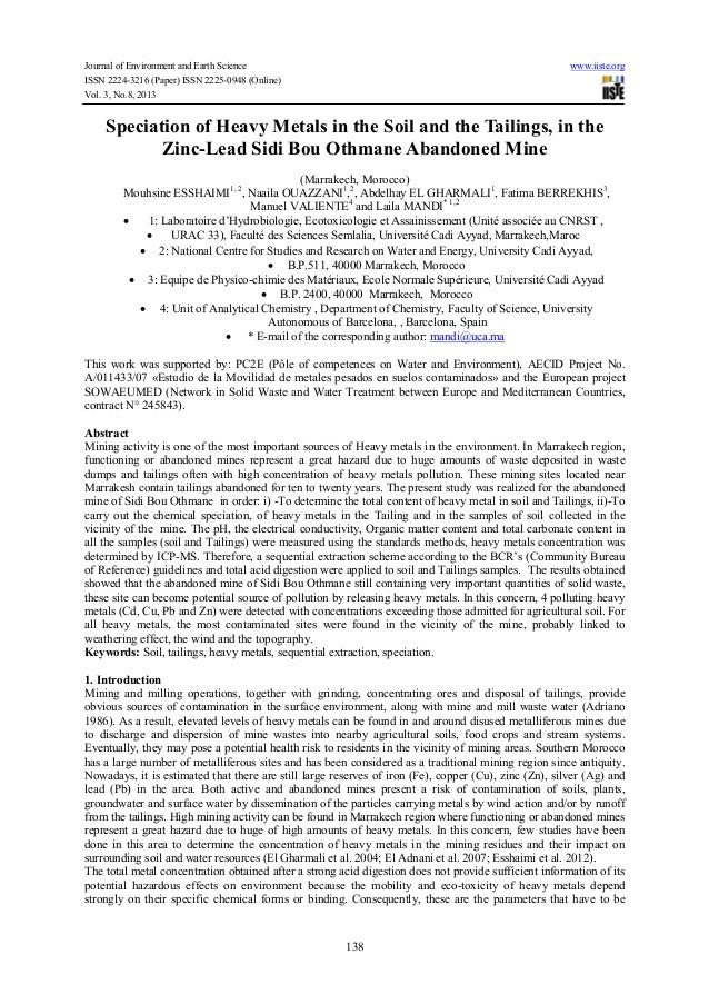 effect of heavy metals on the environment environmental sciences effect of heavy metals on the environment environmental sciences essay environmental science and technology briefs for