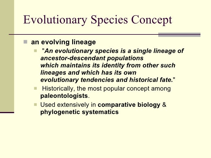 what is meant by evolutionary species concept