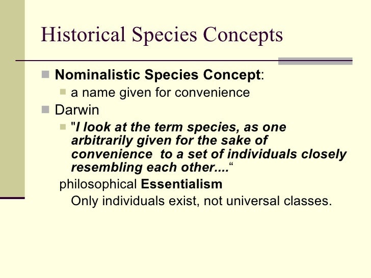 what are the three types of species concepts