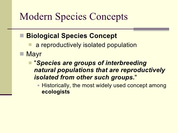 what are the three types of species concepts