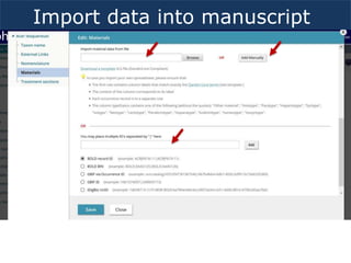 Import data into manuscript
 