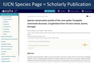 IUCN Species Page = Scholarly Publication
 