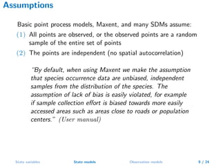 Hierarchichal species distributions model and Maxent | PDF