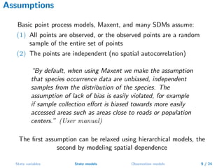 Hierarchichal species distributions model and Maxent | PDF