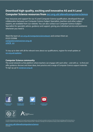 Computer Science A Level Specification | PDF