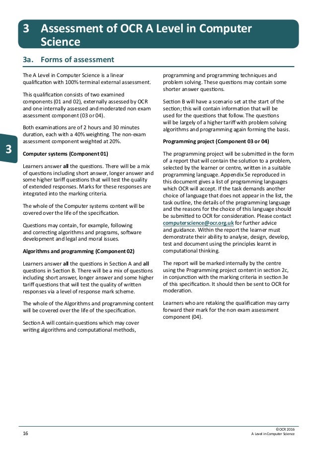 Computer Science A Level Specification