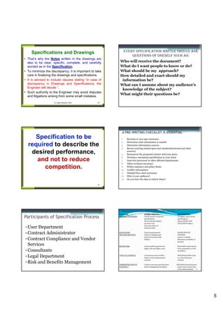 Preperation of Technical Specification & Estimate | PDF