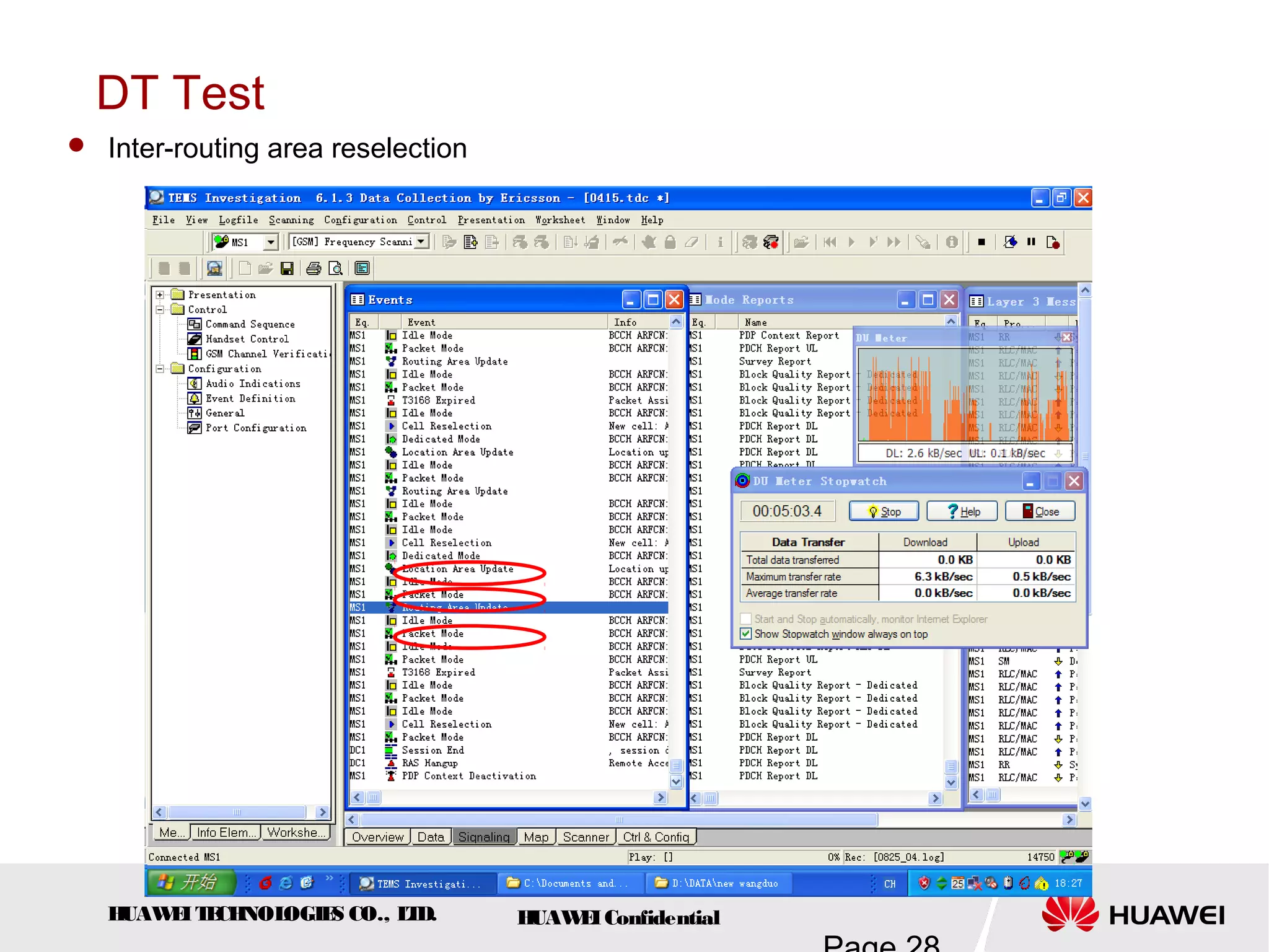 HUAWEITECHNOLOGIES CO., LTD. HUAWEIConfidential
DT Test
 Inter-routing area reselection
 