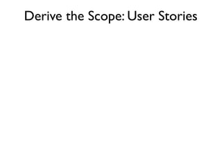 Speciﬁcation By Example
                             Business Goal
                                     Derive the scope
                                 Scope




                                                               Shared Understanding
 Ubiquitous Language



                                     Specify collaboratively
                             Key Examples
                                     Reﬁne the speciﬁcation
                       Speciﬁcation With Examples
                                     Automate literally
                        Executable Speciﬁcation
                                     Validate frequently
                         Living Documentation
 