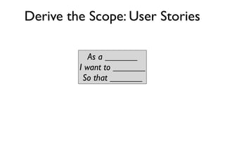 Source: https://docs.google.com/drawings/d/1cbfKq-KazcbMVCnRﬁh6zMSDBdtf90KviV7l2oxGyWM/edit
                                                                                              Speciﬁcation By Example
                                                                                                                           Business Goal
                                                                                                                                   Derive the scope
                                                                                                                               Scope




                                                                                                                                                             Shared Understanding
                                                                                               Ubiquitous Language



                                                                                                                                   Specify collaboratively
                                                                                                                           Key Examples
                                                                                                                                   Reﬁne the speciﬁcation
                                                                                                                     Speciﬁcation With Examples
                                                                                                                                   Automate literally
                                                                                                                      Executable Speciﬁcation
                                                                                                                                   Validate frequently
                                                                                                                       Living Documentation
 