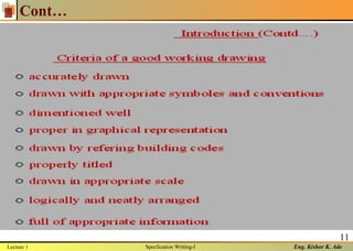 Eng. Kishor K. Ade
11
Cont…
Lecture 1 Specfication Writing-I
 