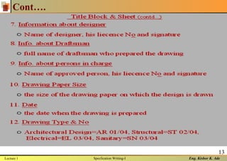 Eng. Kishor K. Ade
13
Cont….
Lecture 1 Specfication Writing-I
 