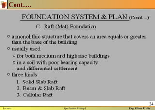 Eng. Kishor K. Ade
24
Cont….
Lecture 1 Specfication Writing-I
 