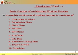 Eng. Kishor K. Ade
9
Cont…
Lecture 1 Specfication Writing-I
 