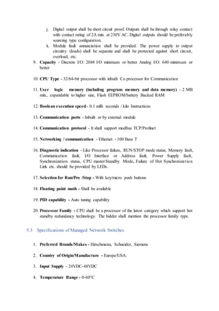 Example Electronic Specification Specification for electrical automation and instrumentation 02 | DOCX