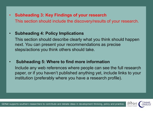 Specification for leave behind document | PPT