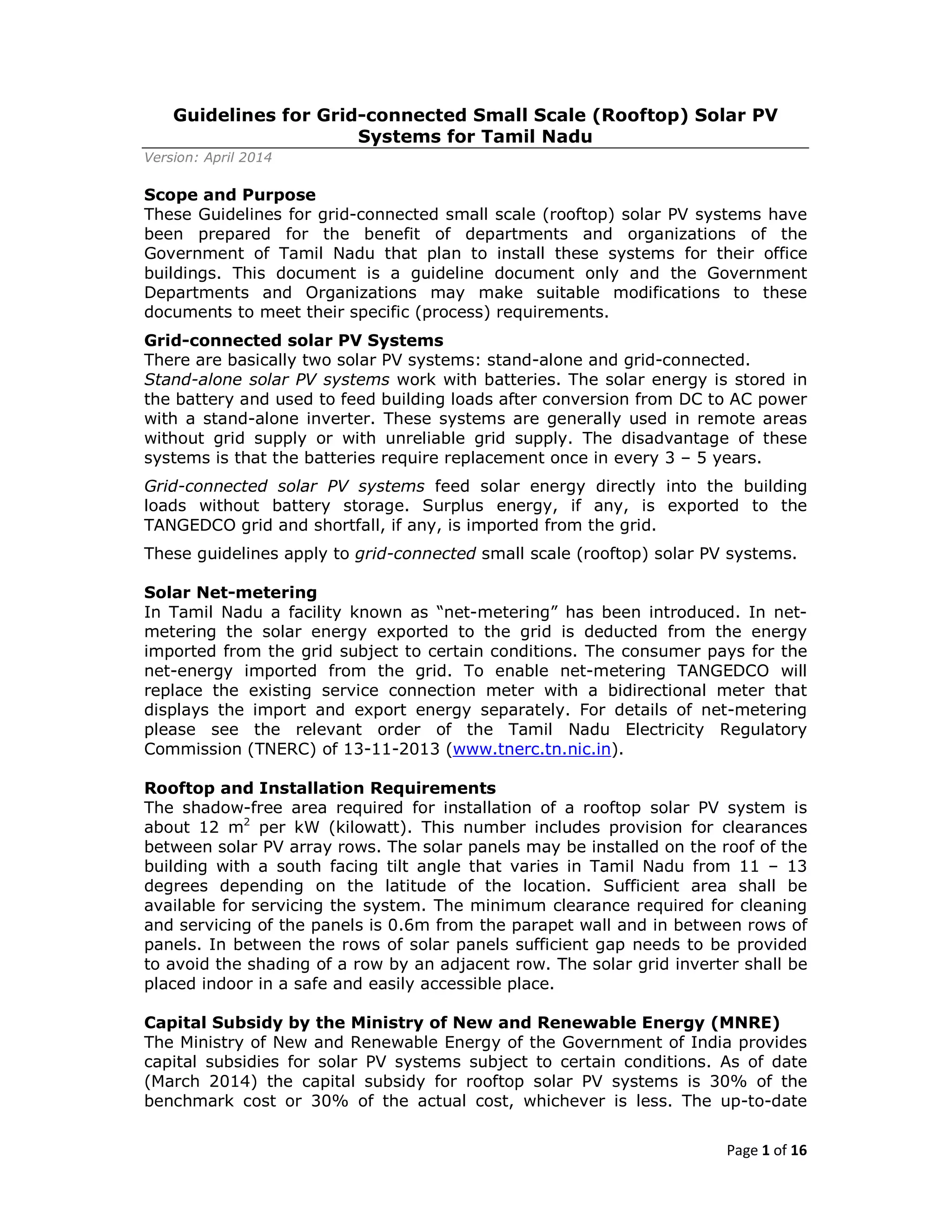 Guidelines for Grid-connected Small Scale (Rooftop) Solar PV Systems ...
