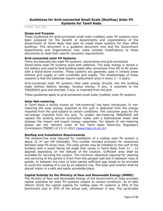 Guidelines for Grid-connected Small Scale (Rooftop) Solar PV Systems ...
