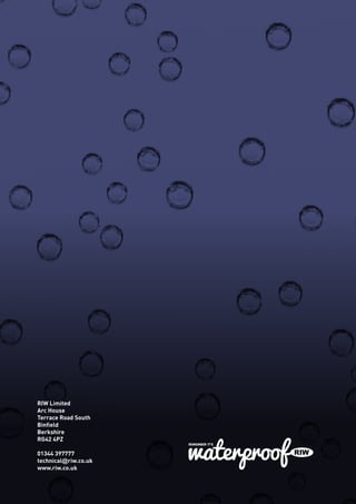 RIW Limited
Arc House
Terrace Road South
Binfield
Berkshire
RG42 4PZ
01344 397777
technical@riw.co.uk
www.riw.co.uk
 