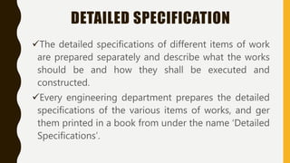 Specifications | PPTX | Civil Engineering Industry | Industries